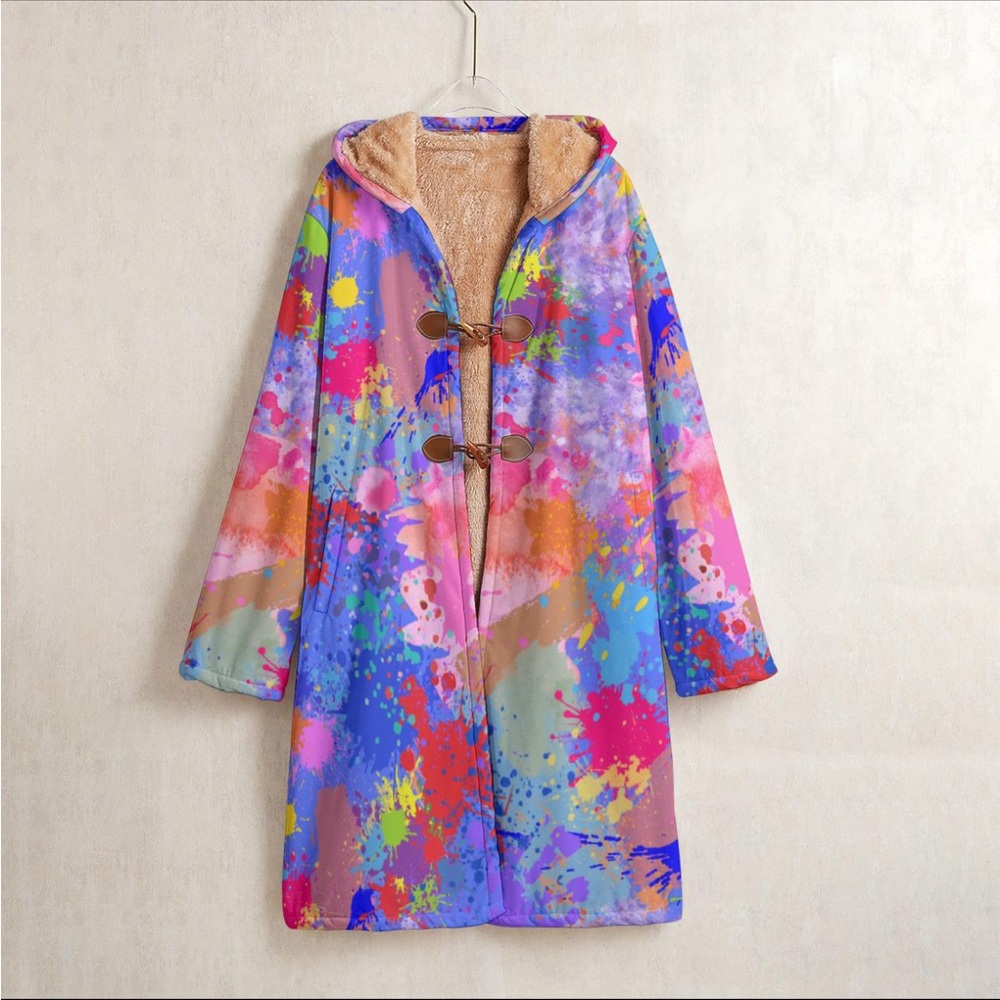 Colorful Hooded Women's Coat